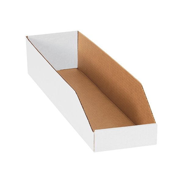 Bsc Preferred 6 x 24 x 4-1/2'' White Bin Boxes, 50PK BUY00032207 - main